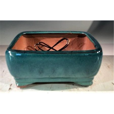 PAISAJE Ceramic Bonsai Pot, Blue & Green - Rectangle PA2529730